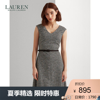 Lauren/拉夫劳伦女装 2020年春季配腰带粗花呢连衣裙60252 001-黑色 00