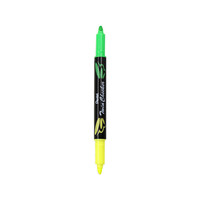 日本派通(Pentel)双头双色荧光笔学生标划重点醒目记号笔SLW8 绿色 3.0mm