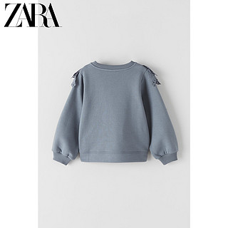 ZARA 新款 童装女童 金色蕾丝荷叶边运动衫 06236700423