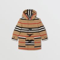 【早秋新品】BURBERRY 童装 双面标志性条纹羊毛大衣 80307031