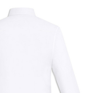迪奥(Dior) 男装精致典雅18K金线缝制的“蜜蜂”刺绣白色棉府绸衬衫 44
