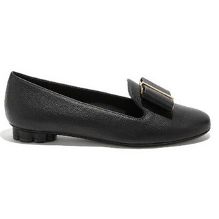 Ferragamo菲拉格慕女鞋平底鞋大号Vara蝴蝶结装饰花朵后跟01N280 684335 37