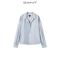 GANT/甘特2020早秋新品女士多种条纹拼接九分泡泡袖衬衫4311135