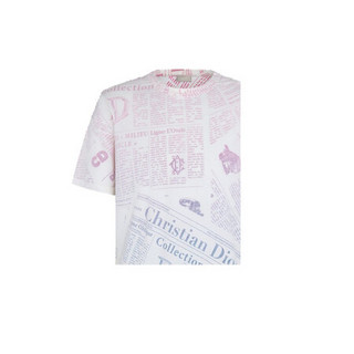 Dior迪奥男装棉质平纹针织 T 恤时尚潮流印花圆领短袖个性上衣 XL