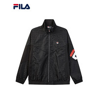 FILA 斐乐官方 男子梭织外套 2020秋季新款运动茄克舒适上衣男 正黑色-BK 190/108A/XXXL