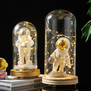 北欧创意宇航员小摆件玻璃罩儿童房间客厅桌面家居装饰品生日礼物