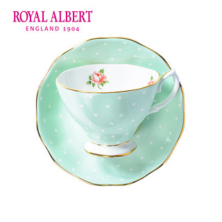 Royal Albert皇家阿尔伯特波尔卡蓝玫瑰骨瓷咖啡杯茶杯碟两件套