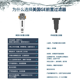 GE 通用电气 美国GE通用前置过滤器全屋反冲洗4T家用中央净水器GPEP-40A01