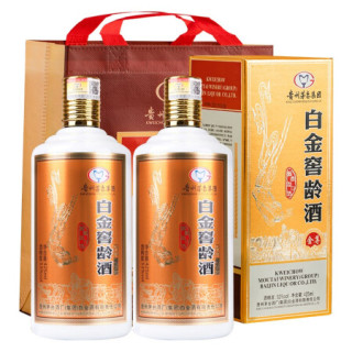 商品茅台白金酒白金窖龄酒金尊 53度酱香型白酒 425ml整箱 送礼袋 425