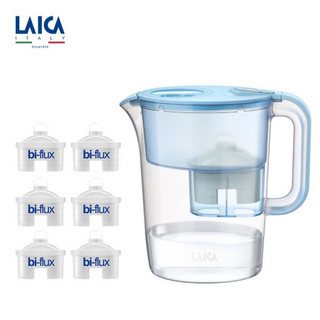 莱卡（LAICA）净水壶 家用滤水壶 厨房自来水过滤净水器 西西里系列 3.5L 一壶7芯 LA35EN-B+F6M