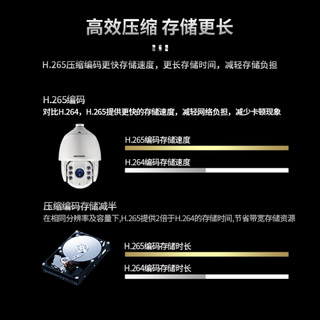 海康威视监控摄像头网络智能球机 200万高清监控摄像机 150米红外夜视防水防尘 DS-2DC7223IW-A