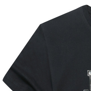 吉普 JEEP 短袖T恤2020夏季男士圆领休闲舒适简约商务休闲棉质体恤打底衫上衣20MB562TS9296 黑色 2XL