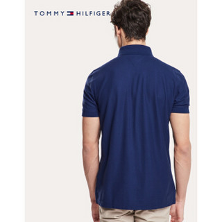 TOMMY HILFIGER男装2020春季纯棉刺绣翻领短袖POLO衫 MW0MW10766 深蓝色C7H M