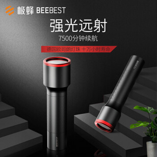 极蜂 BeeBest 强光手电筒F10  高亮远射防水便携家用户外应急灯  进口灯珠自带电池可充电电筒