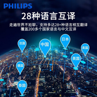 飞利浦（PHILIPS） VTR5080多国语言中外互译精准翻译出国旅游翻译神器口语学习实时语音翻译 天蓝色