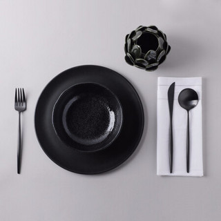 Cutipol官方葡萄牙餐具 MOON黑色系列 北欧风 西餐刀叉勺套装 家用  正餐三件套加礼盒送礼 正餐刀