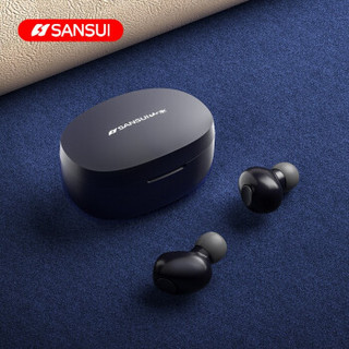 山水（SANSUI）i15蓝牙耳机无线入耳式音乐耳机 双通道电量显示迷你运动耳机华为苹果小米手机 听歌5小时/3电量显/生物振膜