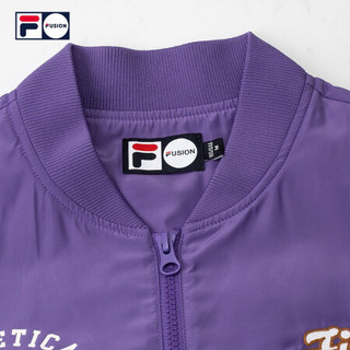 FILA FUSION 斐乐女子梭织外套2020秋季新款宽松短款棒球运动茄克 紫-PU 170/88A/L