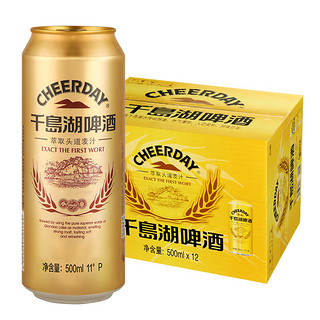 千岛湖啤酒乐享时光 330ml*24听+11°P金版500ml*12听整箱组合装