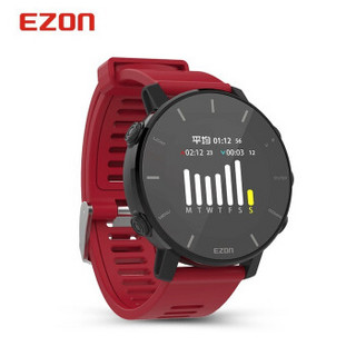 宜准（EZON)全贴合屏户外跑步手表动态心率配速运动表T935B12 红