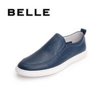 BELLE/百丽休闲鞋男夏季商场同款商务套脚皮平底鞋6AG01BM9 蓝色 38