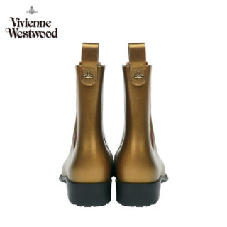 VIVIENNE WESTWOOD(薇薇安威斯特伍德)奢侈品 新品西太后女鞋女装短靴雨靴 金色/黑色 usa8