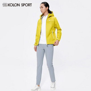 KOLON SPORT/可隆冲锋衣 女子春秋3层防风防水南无提花全压胶硬壳夹克外套cosmo LKJK0MN186-YE 黄色 M/165