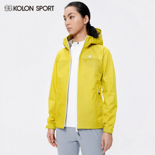 KOLON SPORT/可隆冲锋衣 女子春秋3层防风防水南无提花全压胶硬壳夹克外套cosmo LKJK0MN186-YE 黄色 M/165