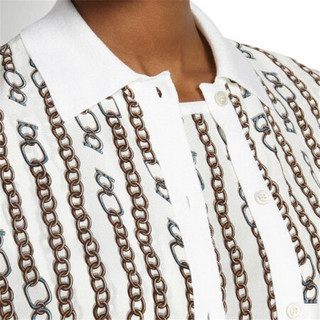 Ferragamo菲拉格慕女装开衫纯新羊毛双绉真丝衬里链式印花11D541 717897 M