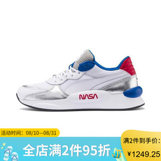 Puma彪马男太空运动鞋拼色低帮系带休闲鞋372509 Puma White-Puma Silver 10