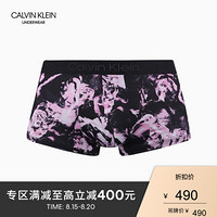 张艺兴同款CK UNDERWEAR2020春夏款男装弹力平角内裤NB2393 FP9-黑粉花纹 L