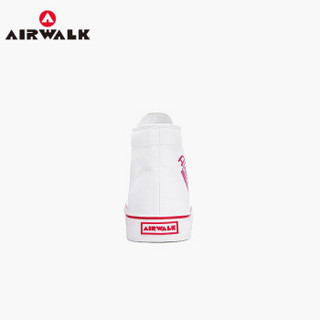 Airwalk男鞋高帮帆布鞋2020秋季新款小白鞋潮流百搭舒适韩版运动休闲鞋 白色 42