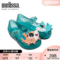 mini melissa梅丽莎2020春夏新品鱼嘴造型卡通搭扣小童凉鞋32770 粉色/蓝色 7