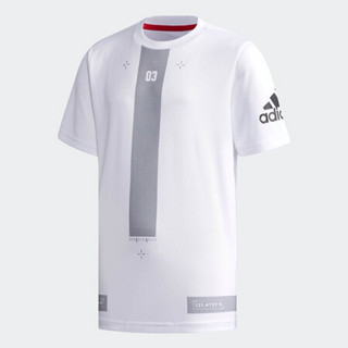 阿迪达斯官网 adidas YB SS CL TEE2 大童装训练短袖T恤CX3511 白/黑 176CM