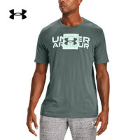 安德玛官方UA Box Logo男子运动短袖T恤Under Armour1357156 蓝色424 XXL