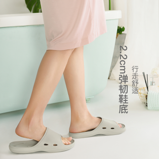 网易严选 简约清爽速干居家拖鞋 快速渗水耐磨软底 浅灰 男L（42-43）