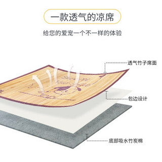 憨憨宠 宠物凉席  猫咪狗狗垫子泰迪法斗中小型犬凉席夏天散热降温竹席子猫咪耐咬猫狗窝垫子 竹子凉席L号