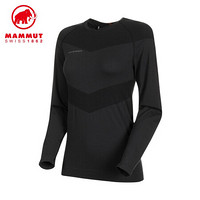 MAMMUT/猛犸象 Vadret Longsleeve 女士秋冬新品透气速干亲肤保暖长袖T恤 黑灰色-黑色 L