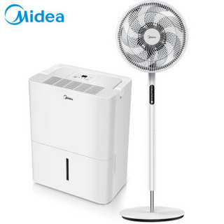 美的（Midea）除湿抽吸湿机12L地下室N7-DN+电风扇落地扇7叶大风量SAD35EC