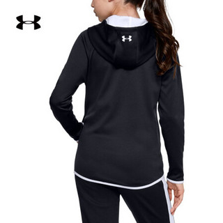 安德玛官方UA Armour女童运动拉链连帽外套Under Armour1325452 黑色002 童XS