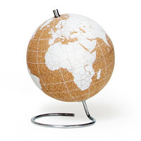 SUCK UK 旅行纪念礼物软木地球仪图钉记录家居摆件原木色 原木色-白/热卖单品 小号