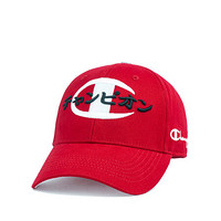 Champion2020新款日系大C-Logo刺绣户外棒球帽男女同款休闲帽 红色 均码