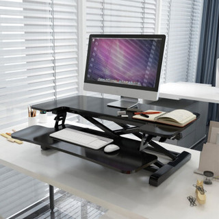 乐歌升降电脑桌子站立式书桌办公桌 台式坐站交替折叠升降台笔记本显示器支架M4S雅黑