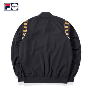 FILA FUSION斐乐男子梭织外套2020秋季新款双面穿棒球服刺绣外套 深黑-BK 175/96A/L