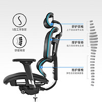 SITZONE 精壹 二代DS-362-A 人体工学椅 旗舰版黑框黑网