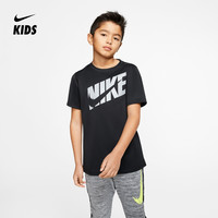 Nike 耐克官方NIKE 大童（男孩）短袖训练上衣夏季CJ7736-010 黑/浅烟灰 125cm(XS)