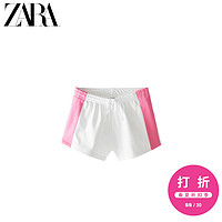 ZARA【打折】童装女童  条纹带饰绒布休闲短裤 09004700250