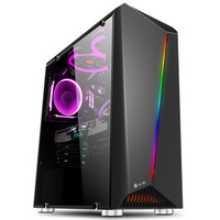 玩嘉WJCOOLMAN 彩虹 RGB ATX机箱 半侧透 黑色