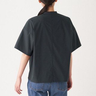 無印良品  無印良品 MUJI 女士短袖衬衫 BCF07A0S 黑色 XS-S