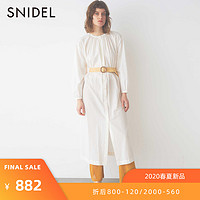 SNIDEL2020春夏新品气质纯色单排扣侧叉衬衫连衣裙外套SWFO201149